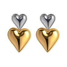 Load image into Gallery viewer, Emily Statement Heart Color Block Earrings
