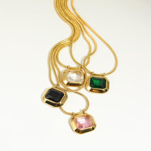 Load image into Gallery viewer,   Retro Geometric Titanium Steel Plating Inlay Zircon 18K Gold Plated Pendant Necklace 
