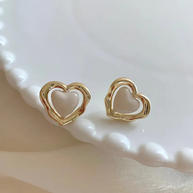 Amour Gold Heart Earrings