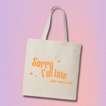 Load image into Gallery viewer, aesthetic tote bags in orange - tote bags for coffee dates - canvas tote bags for students

