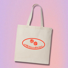 Load image into Gallery viewer, dice tote bag in orange - bags for the grocery store - bags to leave in the car - go to bags
