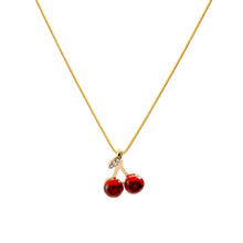 Load image into Gallery viewer, dainty cherry necklace - necklaces to wear to a concert - necklaces to wear in the spring - gifts for harry styles lovers
