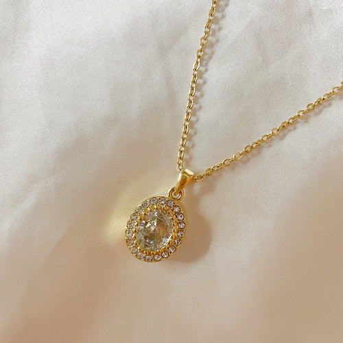 sparkly gold necklace - valentines day jewelry - rhinestone jewelry - bling accessories