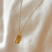 Load image into Gallery viewer, 18k gold plated necklace - what to wear to a birthday - subtle colorful jewelry for spring - jewelry to wear going out
